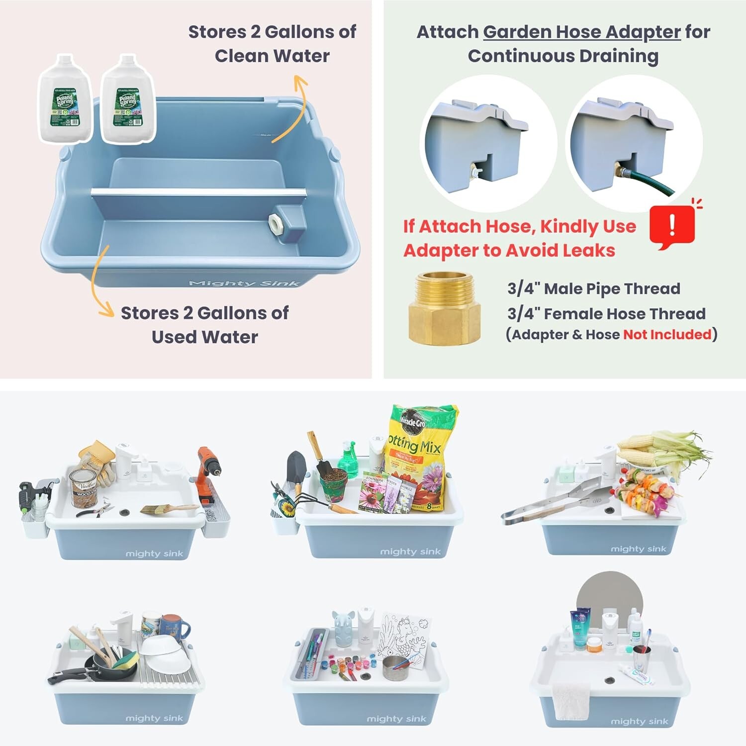 Enhanced Portable Sink: Patented Design, Electronic Faucet, 2-Gallon Capacity…
