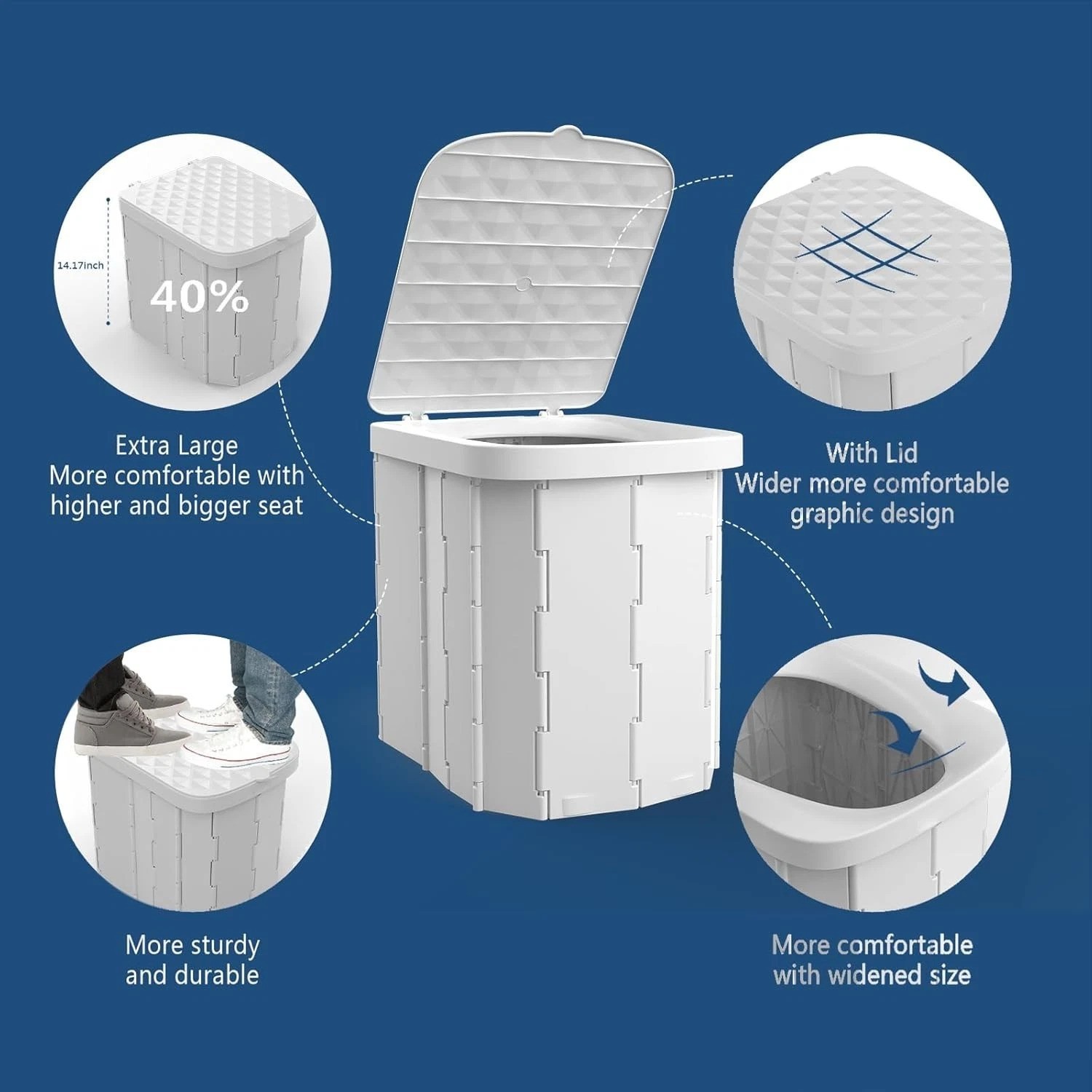 Lightweight Travel Potty with Lid – Perfect for Camping, Hiking & Road Trips