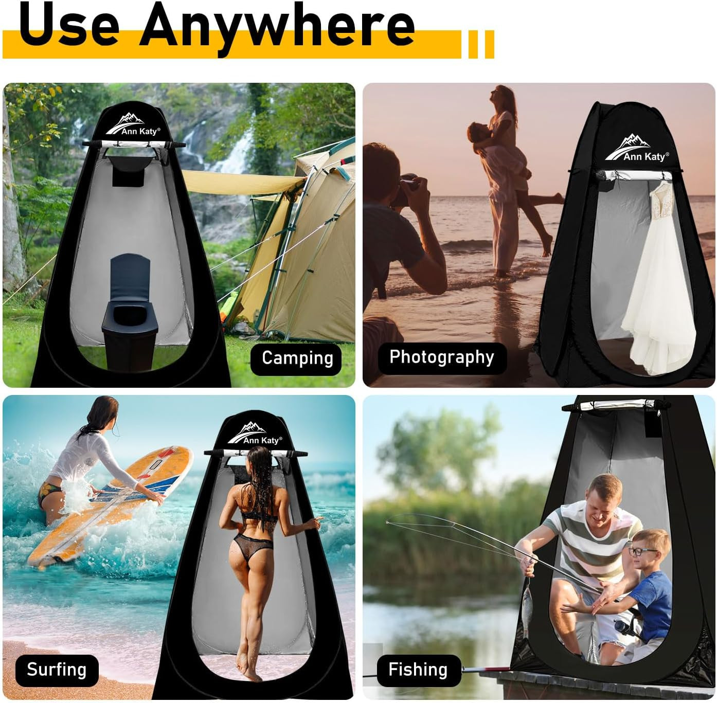 Portable Toilet with Pop up Privacy Tent,Xl Large Portable Toilet for Adults, Ou