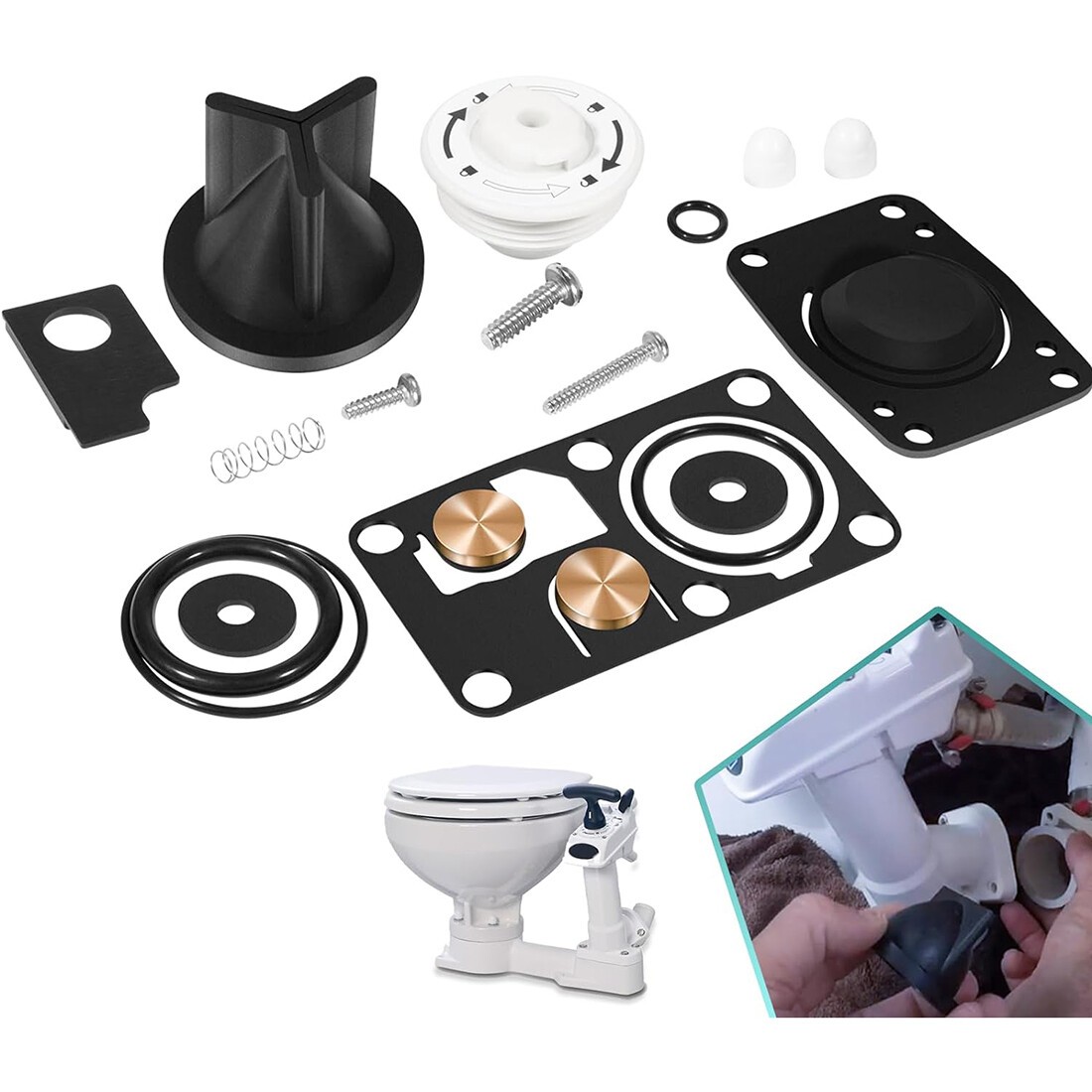 Replacement for Jabsco Manual Toilet Service Kit 2008-2024 Jabsco 29045-3000