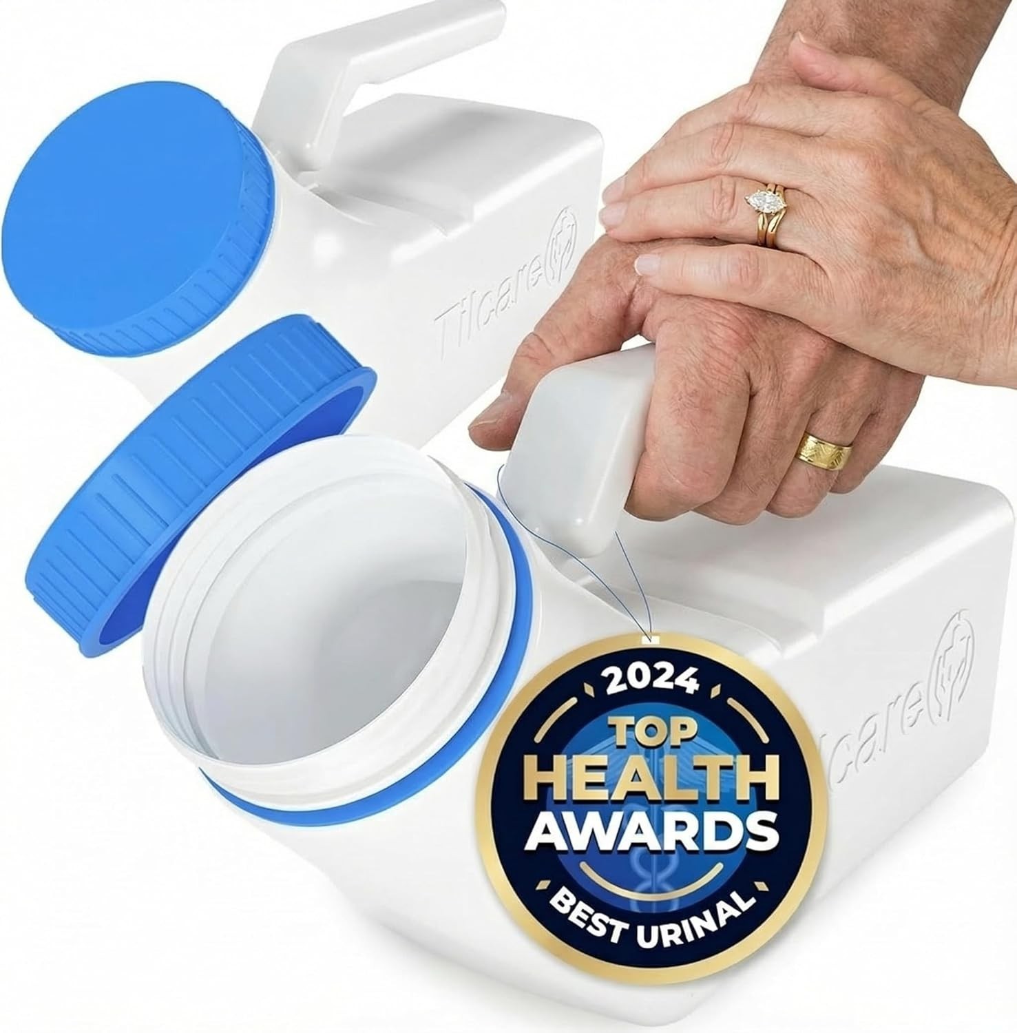 Portable 2 Pack Men’s Urinals with Glow in the Dark Lid – Easy Travel Solution