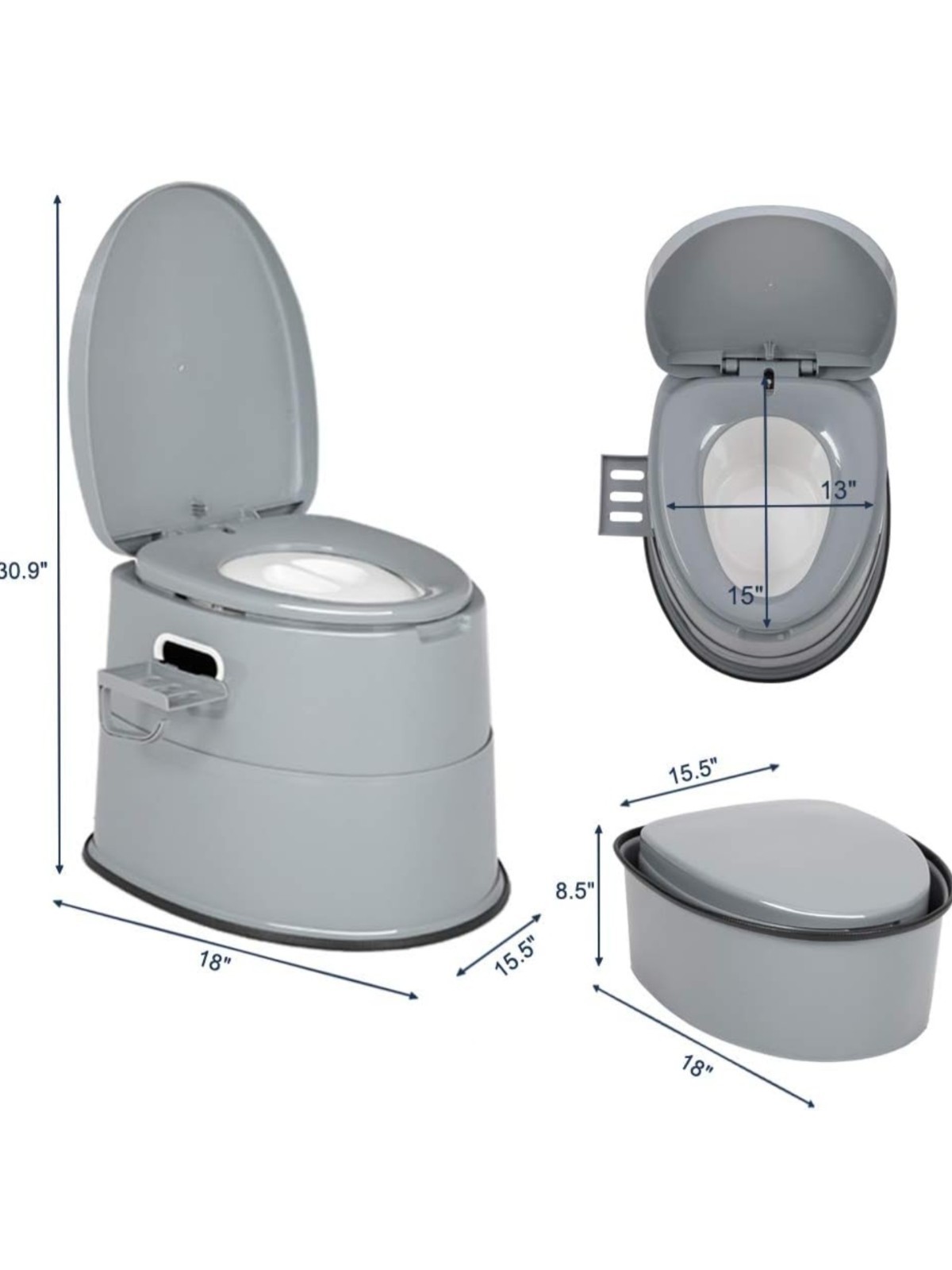 5 Gallon Camping Portable Toilet Travel Outdoor/Indoor Commode Potty Tissue Box