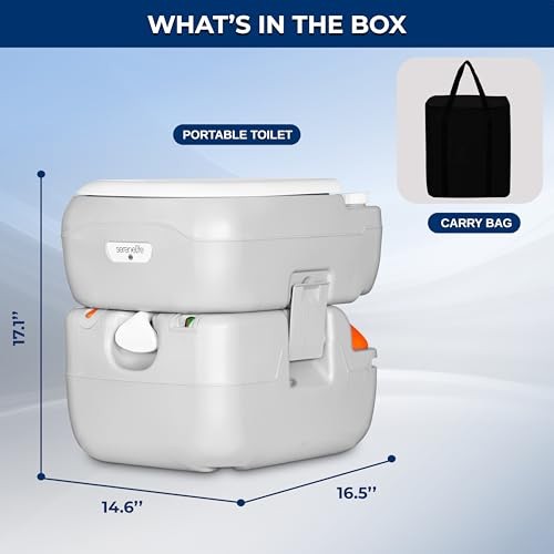5.8 Gal Portable Camping Toilet with Carry Bag & Level Indicator | Self