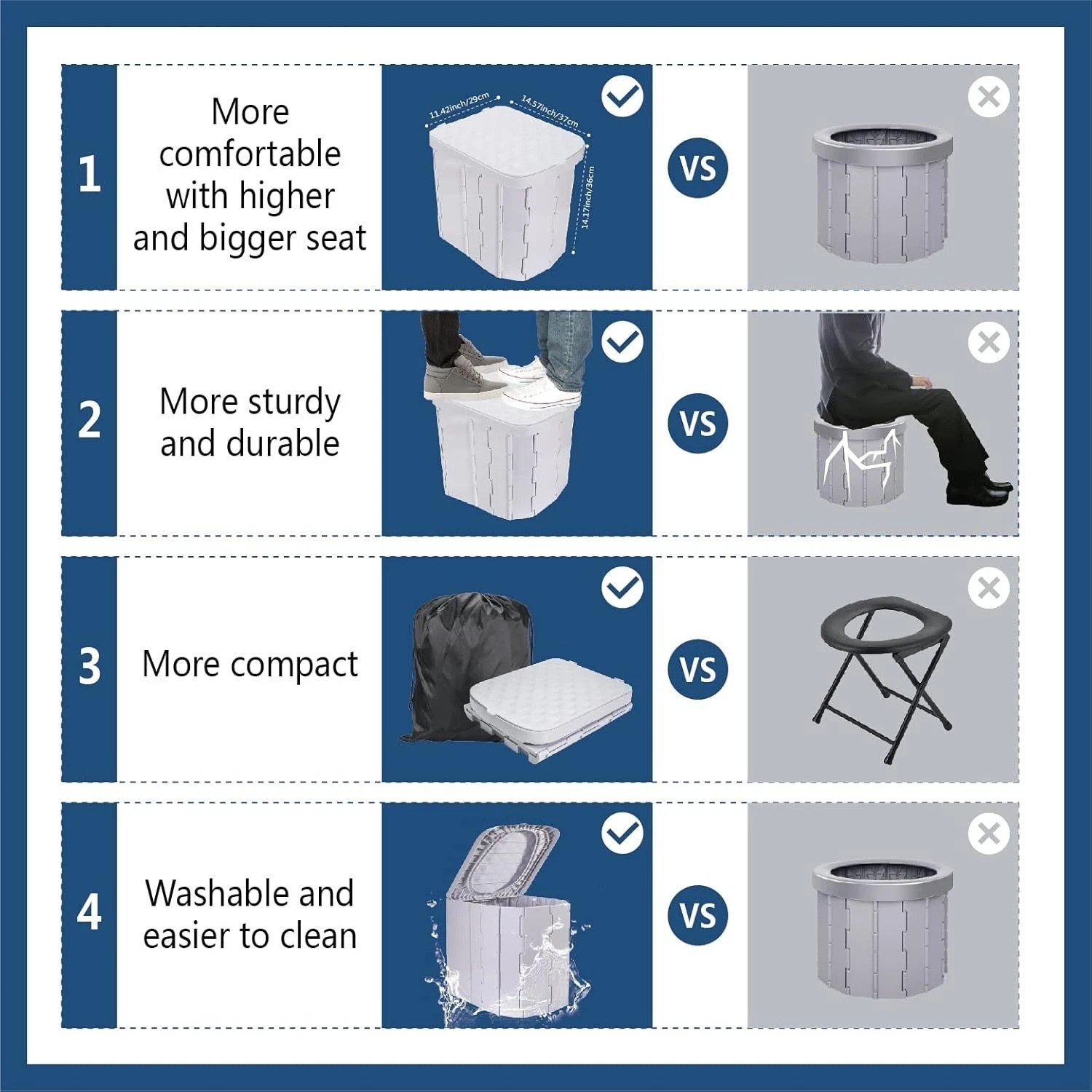 Lightweight Travel Potty with Lid – Perfect for Camping, Hiking & Road Trips