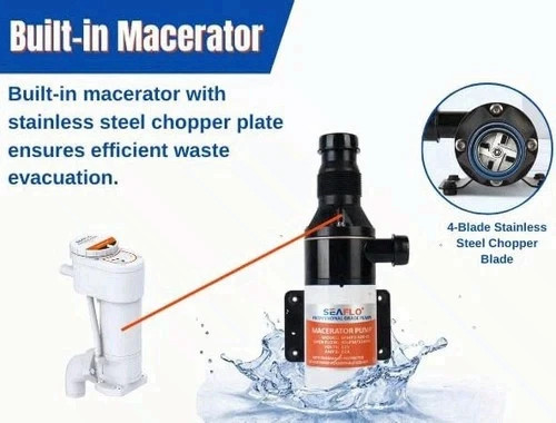 SEAFLO Manual to Electric Marine Toilet Conversion Kit 24V
