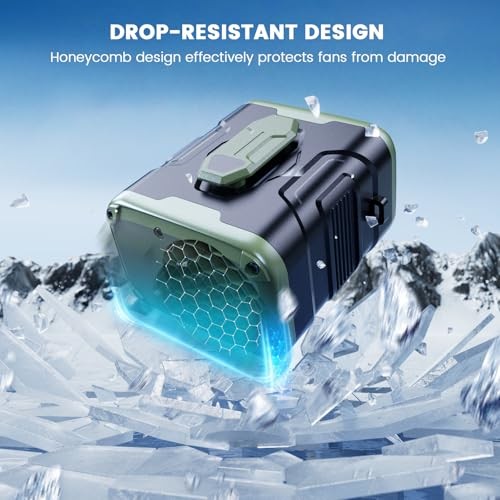Upgrade Portable Waist Fan Clip On, 10000mAh Rechargeable Medium Green