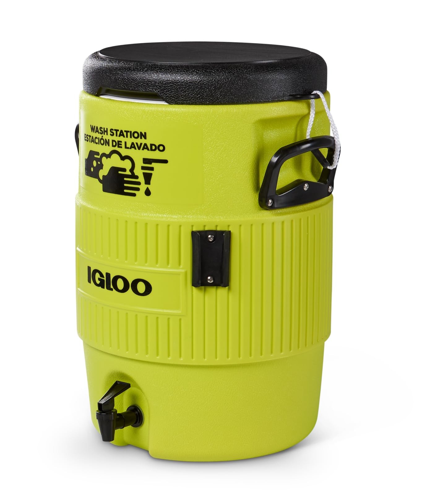 Igloo Hardsided Commerical Acid Green 5Gallon Seat Top Plastic Wash Station