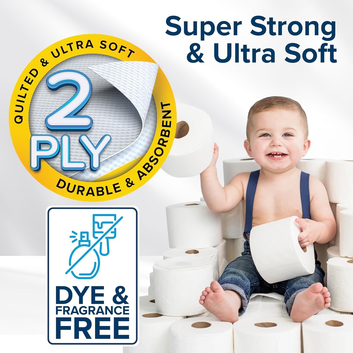 Camco Marine & RV Toilet Paper 2-Ply Septic Safe Dissolves Fast Camping 4-Rolls