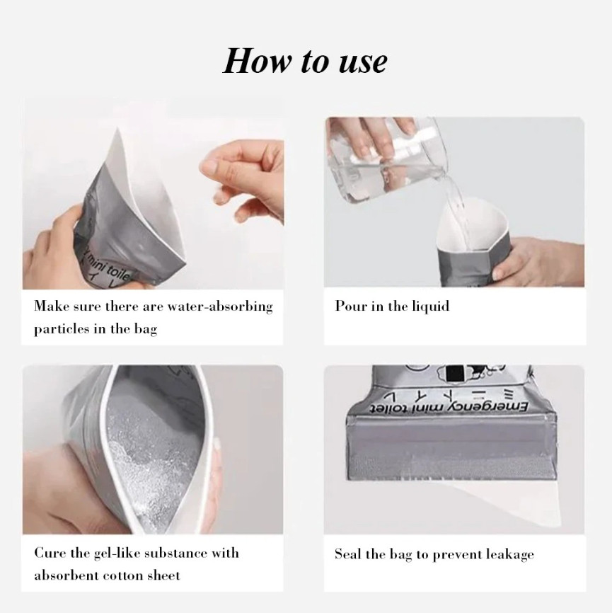 15pcs Outdoor Emergency Urine Bags Disposable Travel Portable Pee Bags – NEW
