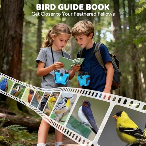 15×25 Compact Binoculars for Kids – Small Binoculars Lightweight with Blue