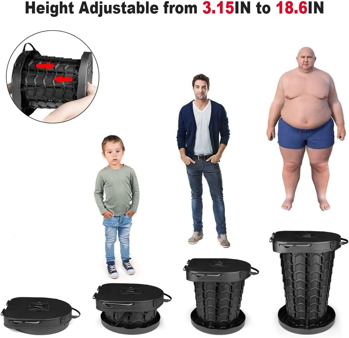 Durable XXL Folding Toilet with Non-Slip Feet – Perfect for Camping Adventures