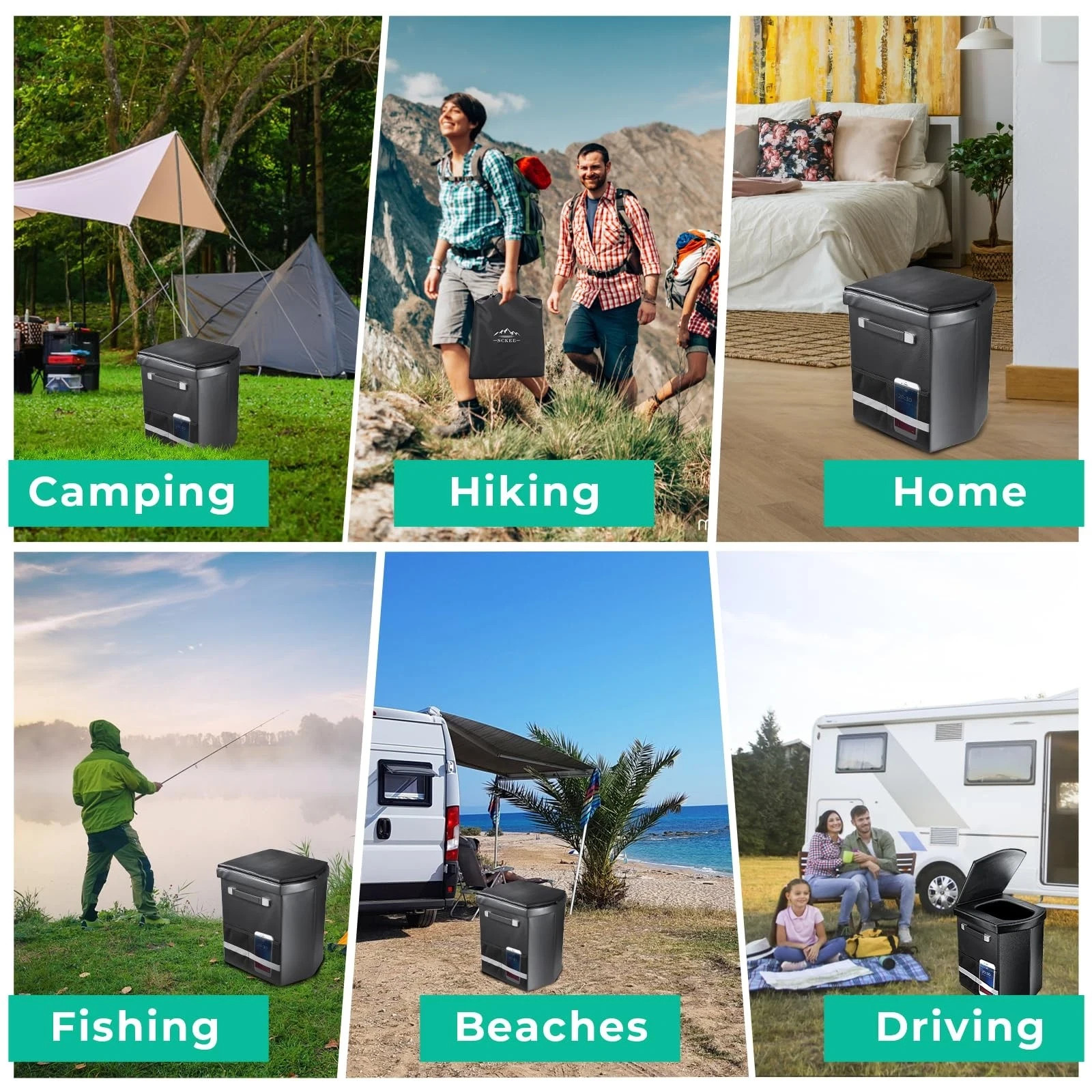 2025 Upgraded XL Portable Toilet for Adults,16.5” Tall Camping Toilet with L…