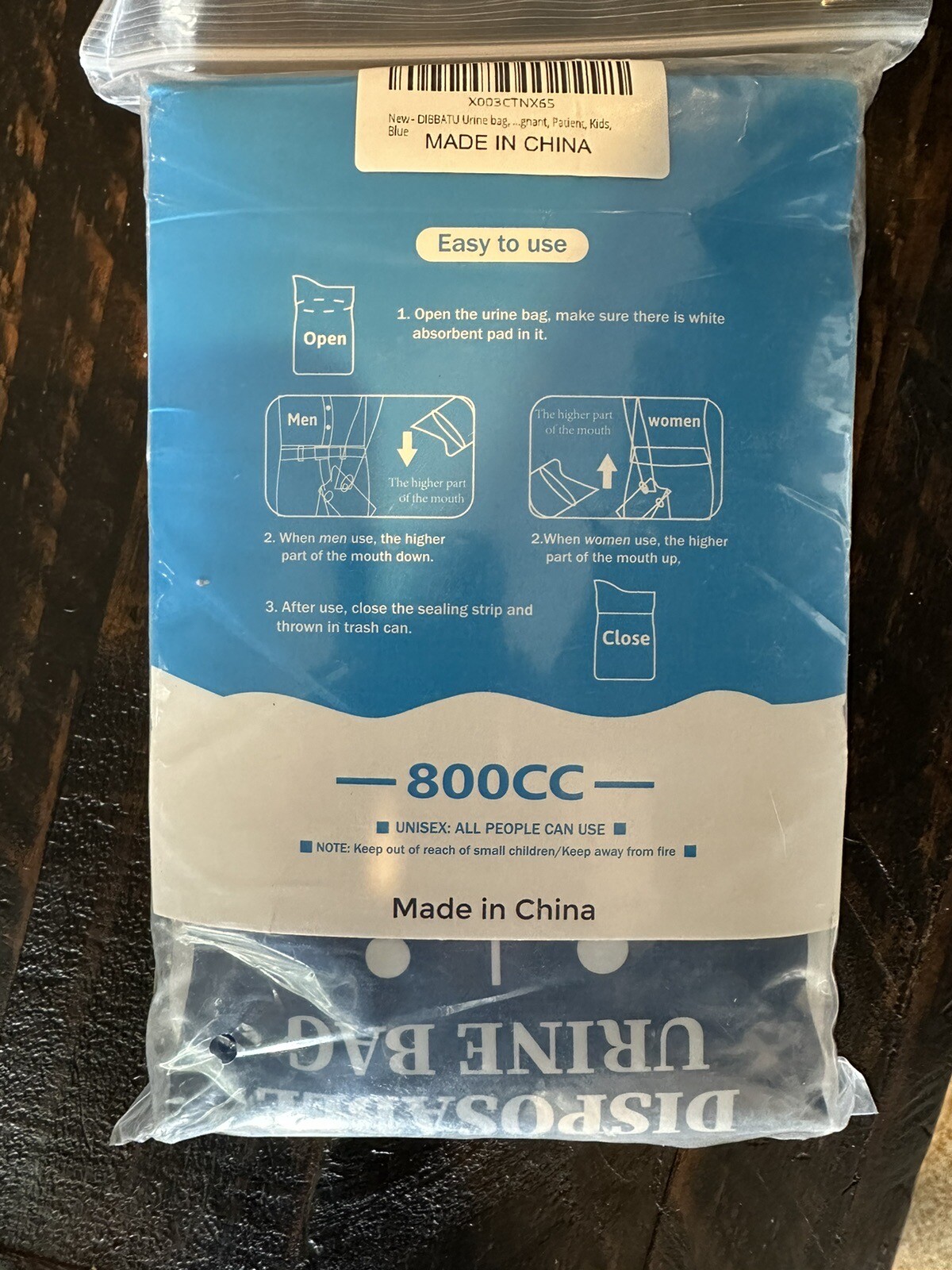 Disposable Urine Bag,12 PCS 800ML for Travel, Emergency Portable Pee Bag and …
