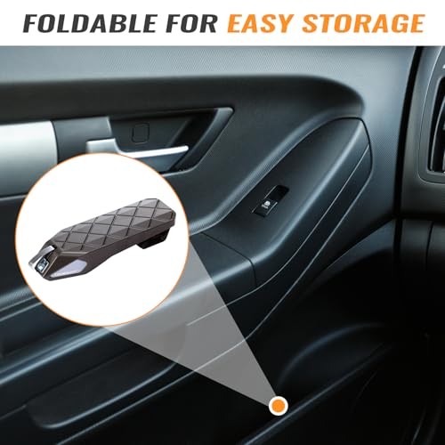 Folding Car Door Step Vehicle Pedal Ladder for Roof Access, Dark Grey