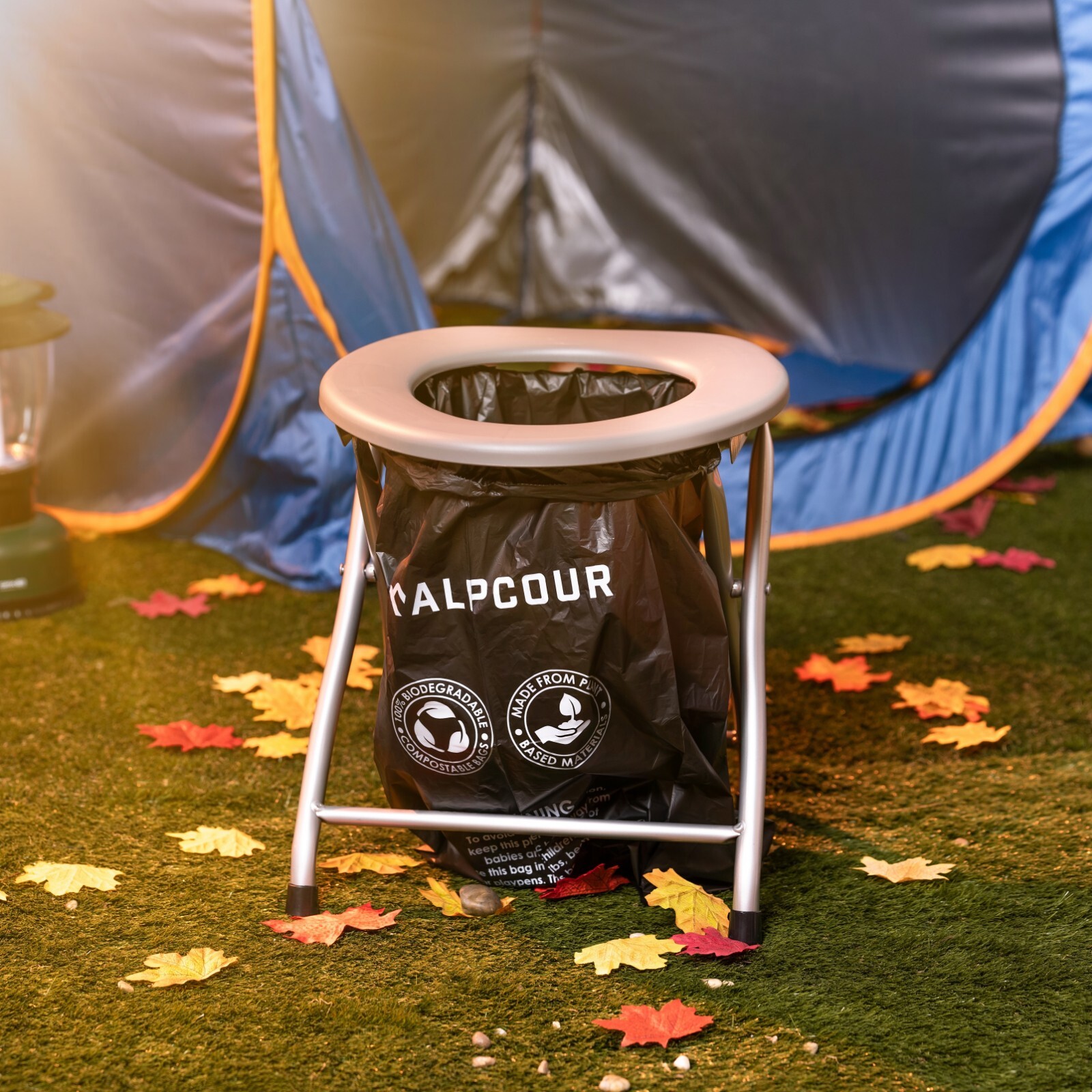 Alpcour Foldable Camping Toilet with Storage Bag – Compact Toilet for RV & Boat