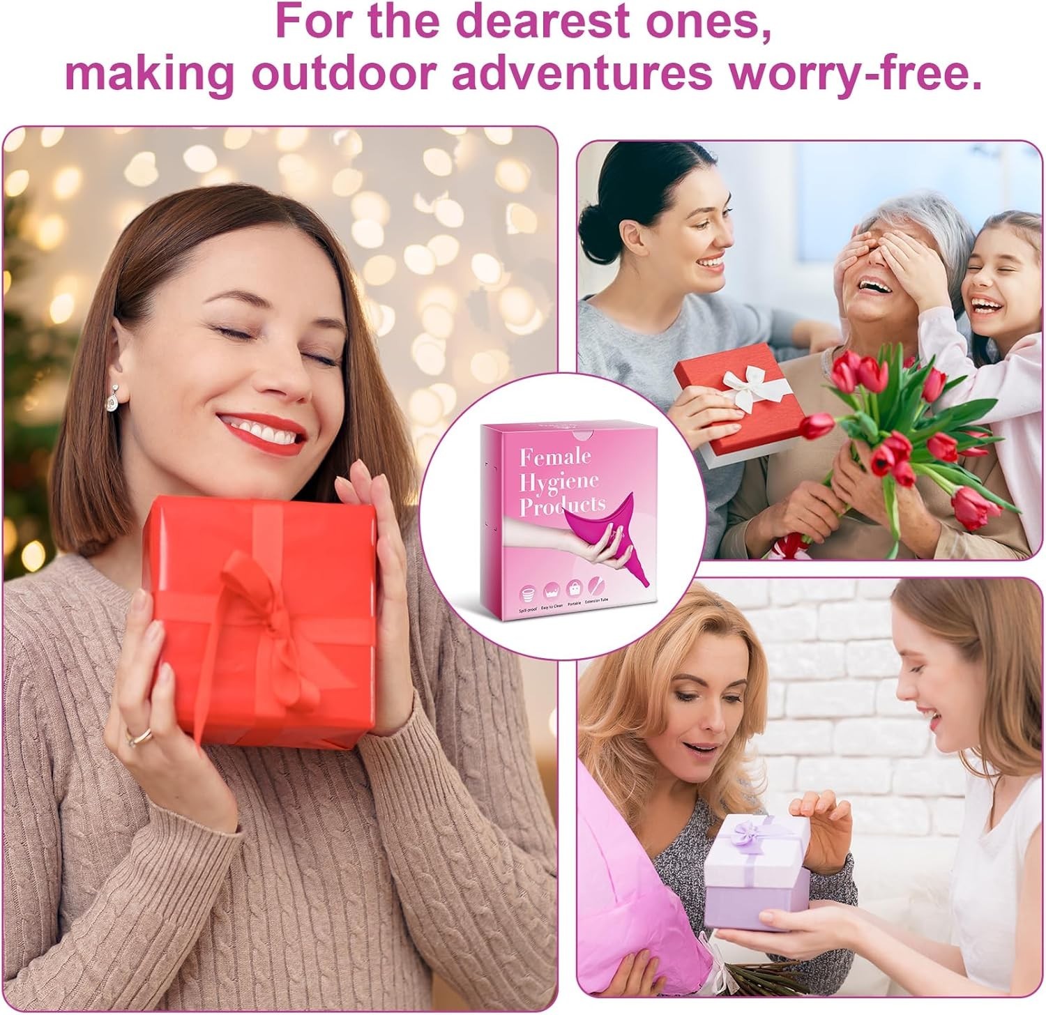 Fuchsia Female Urinal – Reusable Silicone Pee Funnel for Comfortable Outdoor Use