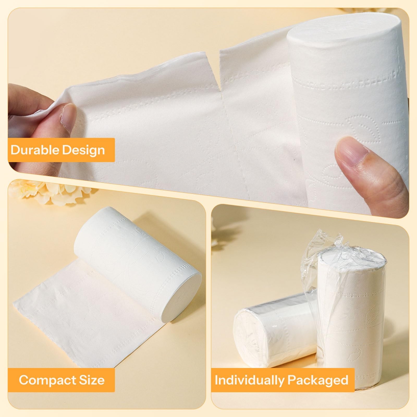 25-Pack Travel Bulk, Individually Wrapped RV , Compact Coreless Rolls, Septic…