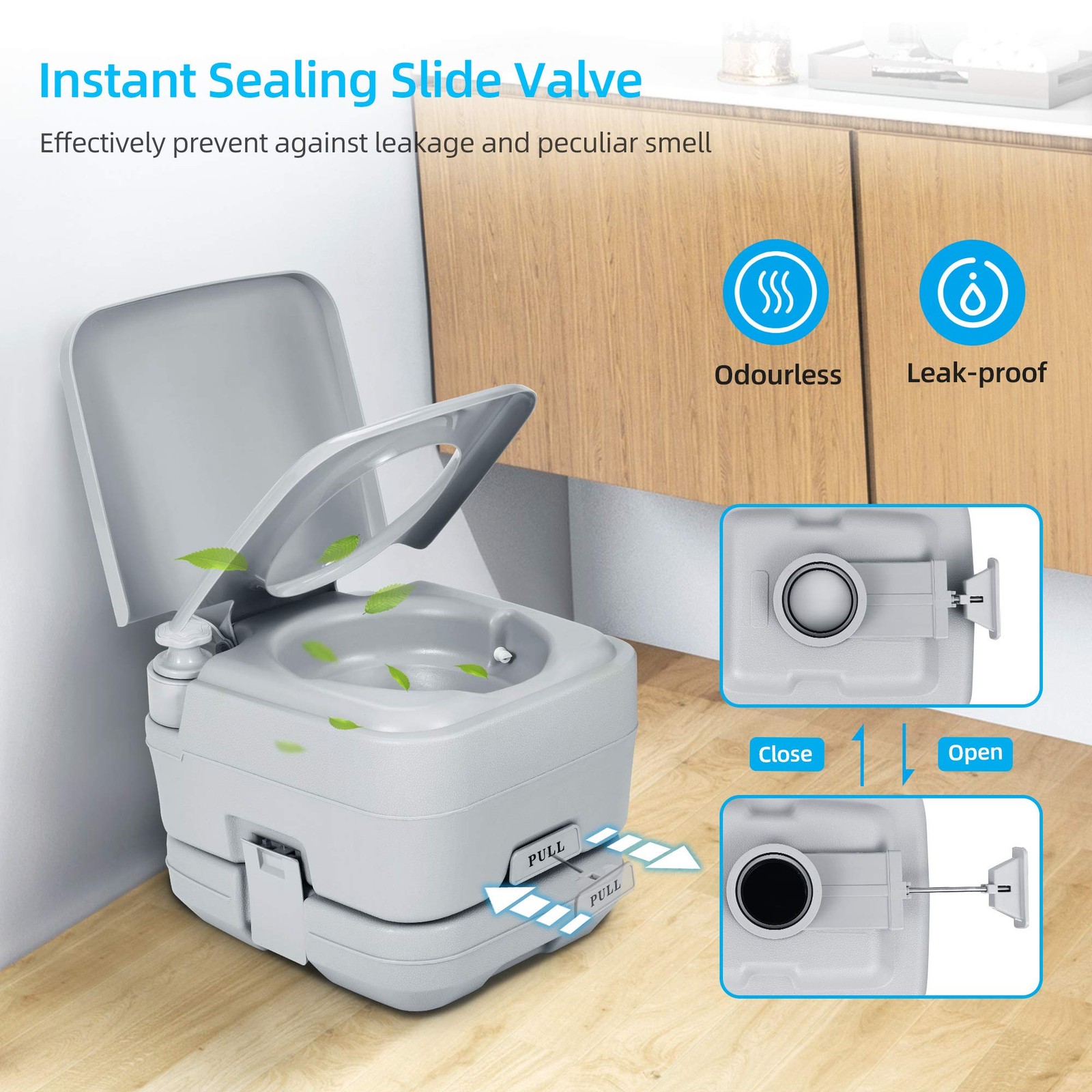 Yitahome Portable Travel Toilet Rv Potty 2.6 Gallon Detachable Tank Double
