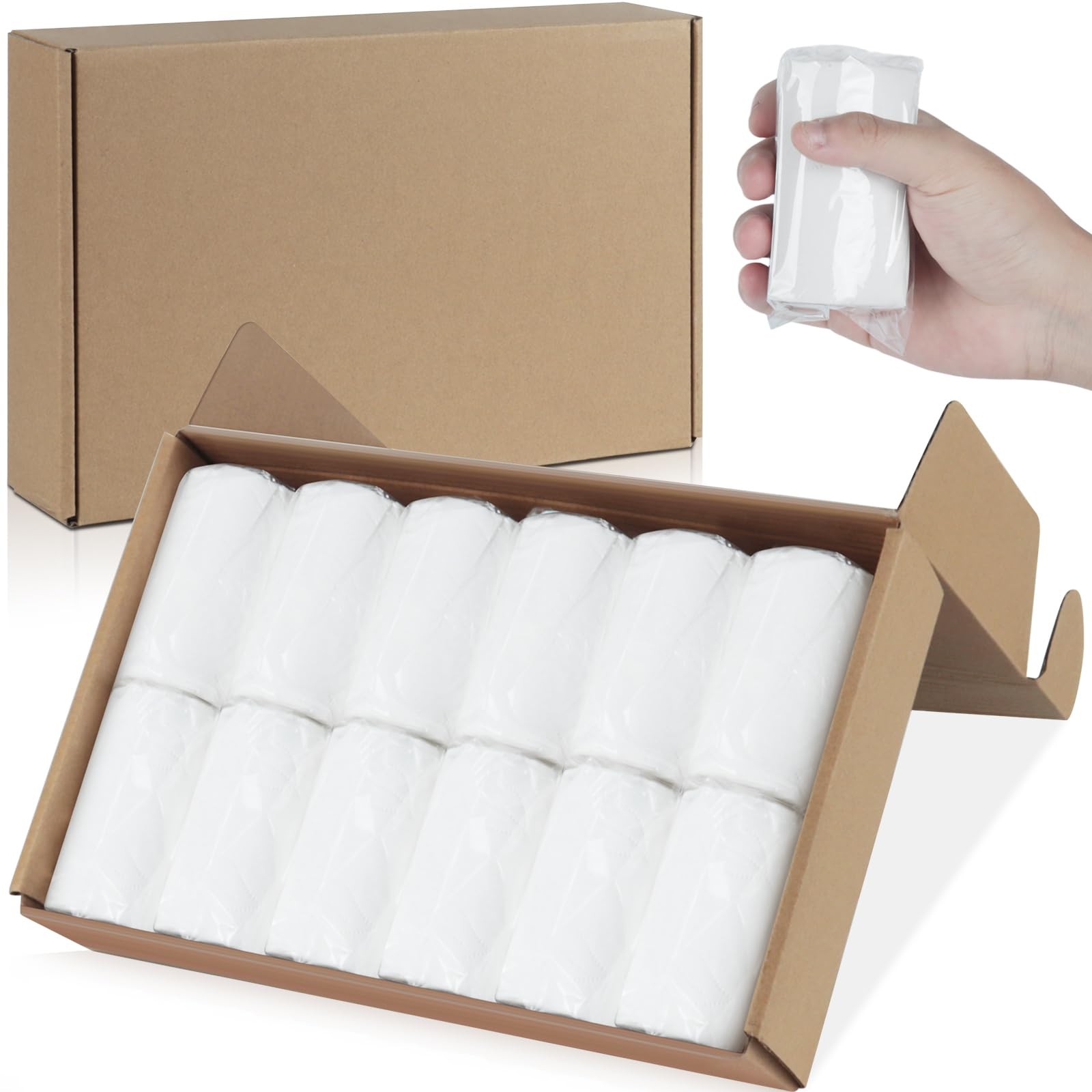 12 Packs Packable Camp Toilet Tissue Soft Travel Toilet Paper – Coreless Trav…