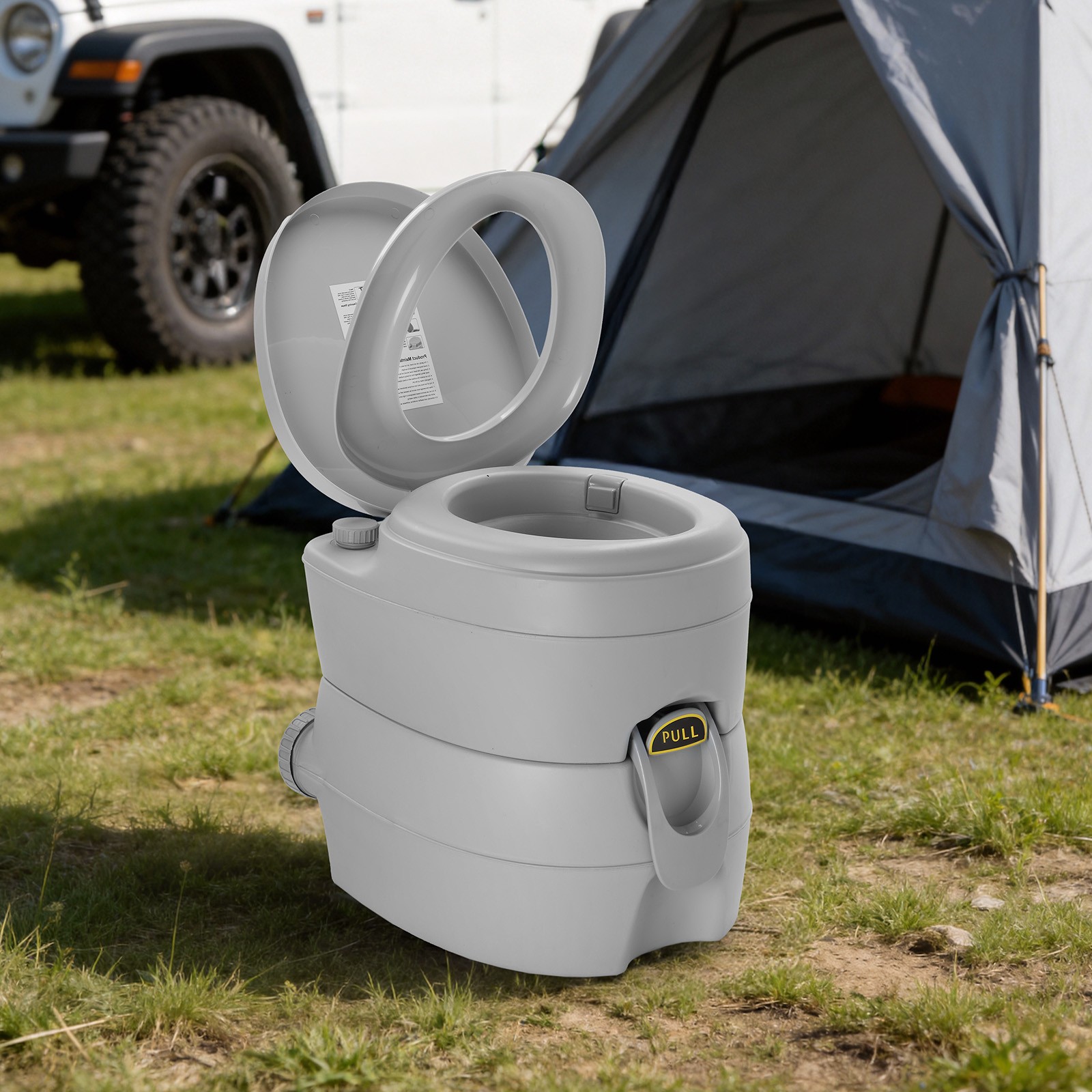 Camping 20L Portable Removable Toilet, Detachable Movable for In/Outdoor