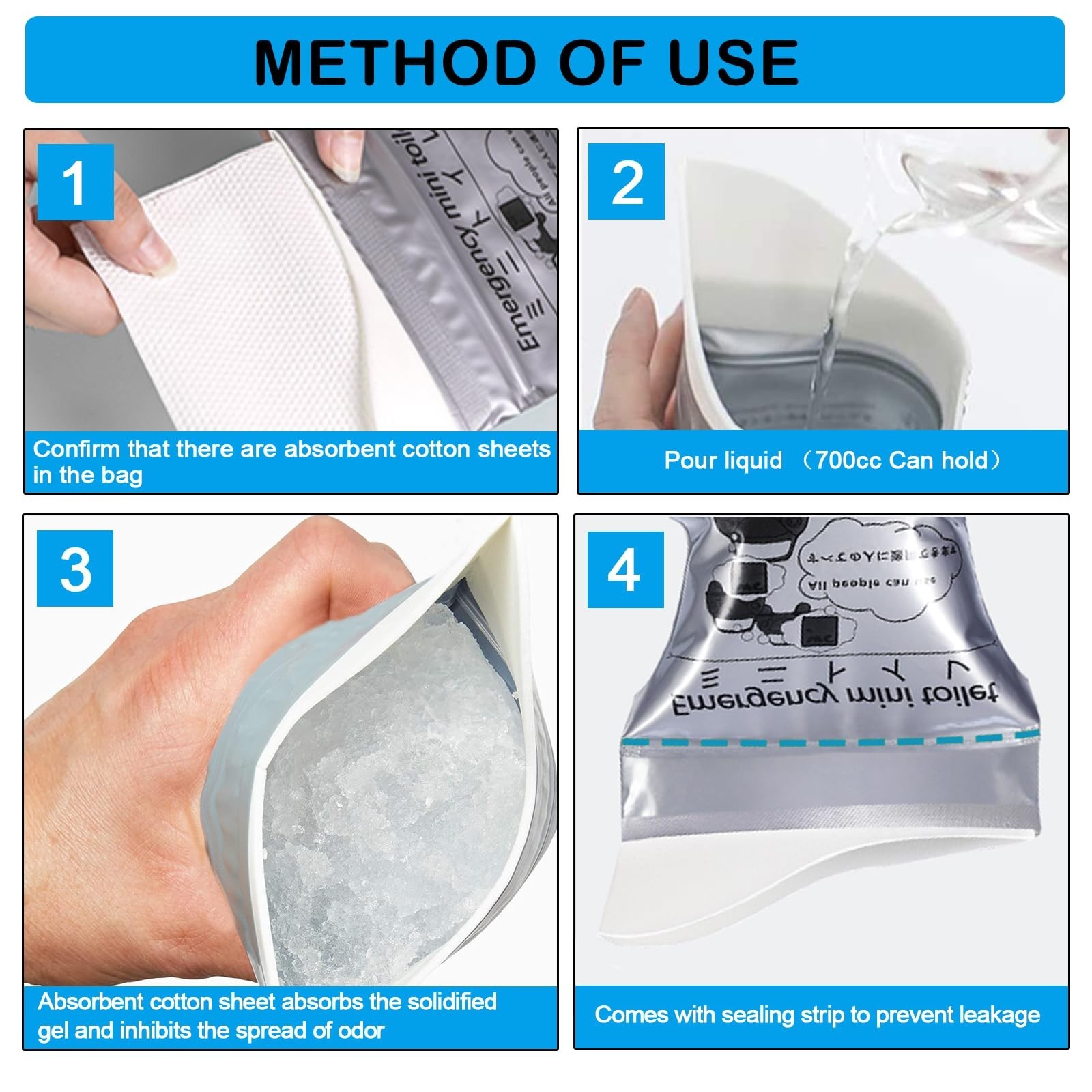 Disposable Emergency Urinal Bag, 8/12/20/24 Pack Portable Camping Pee Bags, T…