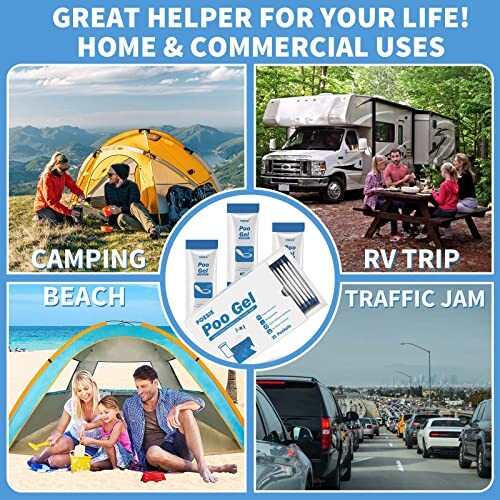 Porta Potty Degradable Absorbent Gel For Portable Toilet For Camping ,25 Packets