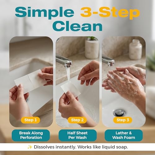 Hand Soap Sheets, Soap Sheets for Travel – Portable, Pocket Size, Eco