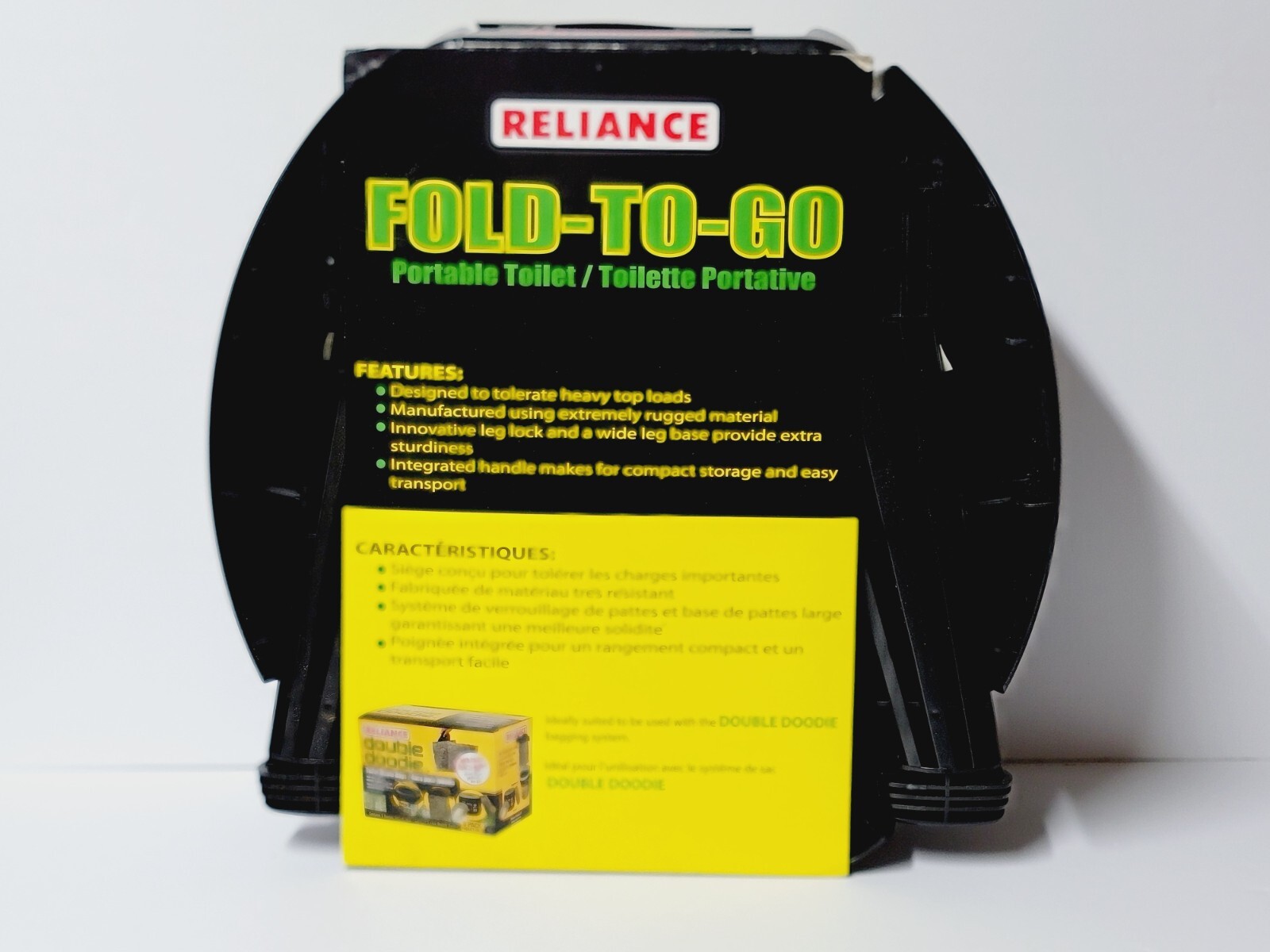 Portable Camping Toilet FOLD-to-GO Folding Reliance Products Black NEW