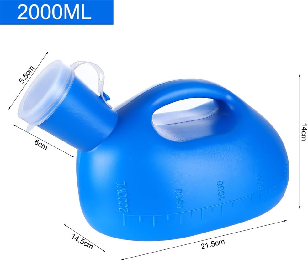 Urinal Bottle Portable Urinals for Men Women Urine Bottle 2000Ml Mens Potty Spil