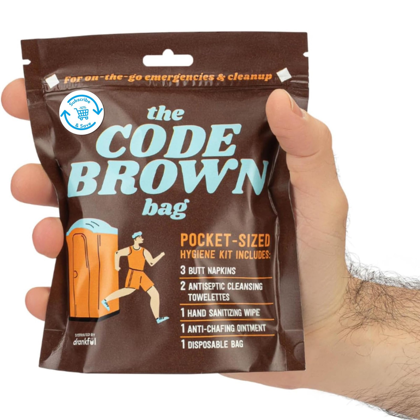 Brown Bag, Portable Bathroom Kit for Runners, Camping & Hiking | Single Use T…