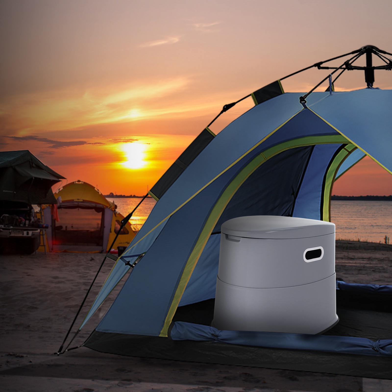 Uimoso Portable Camping Toilet Inner Bucket with Lid Phone Shelf