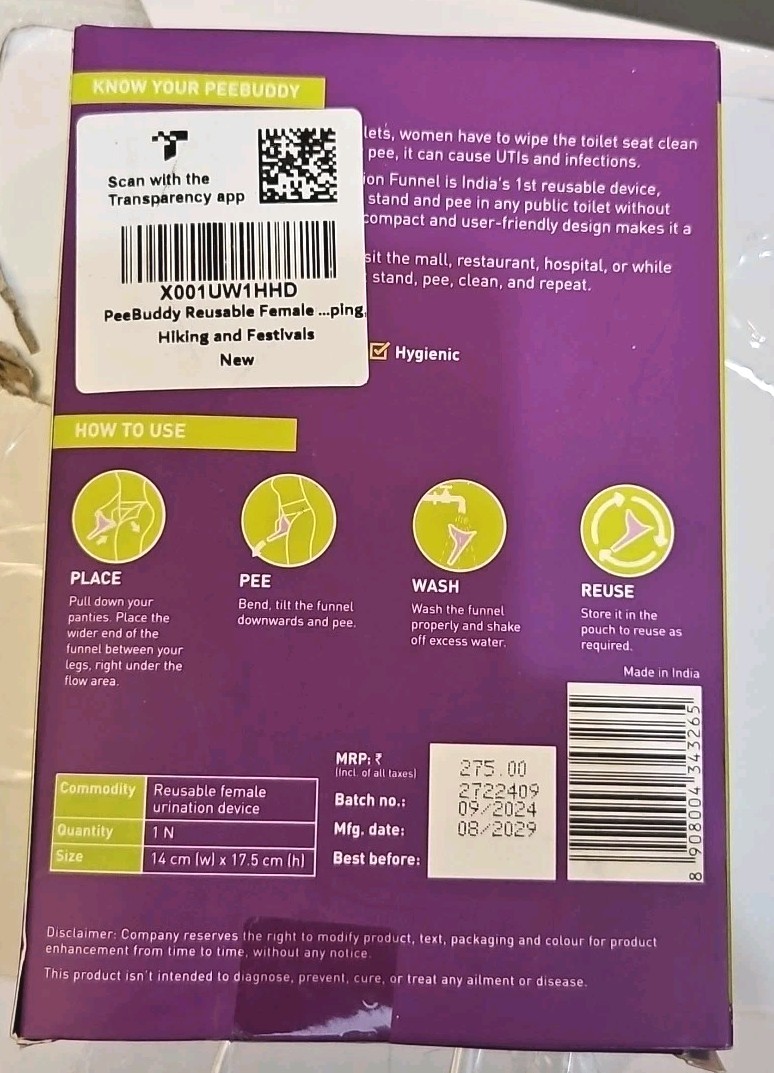 PEE BUDDY Reusable Portable Stand and Pee Urination Device for Women