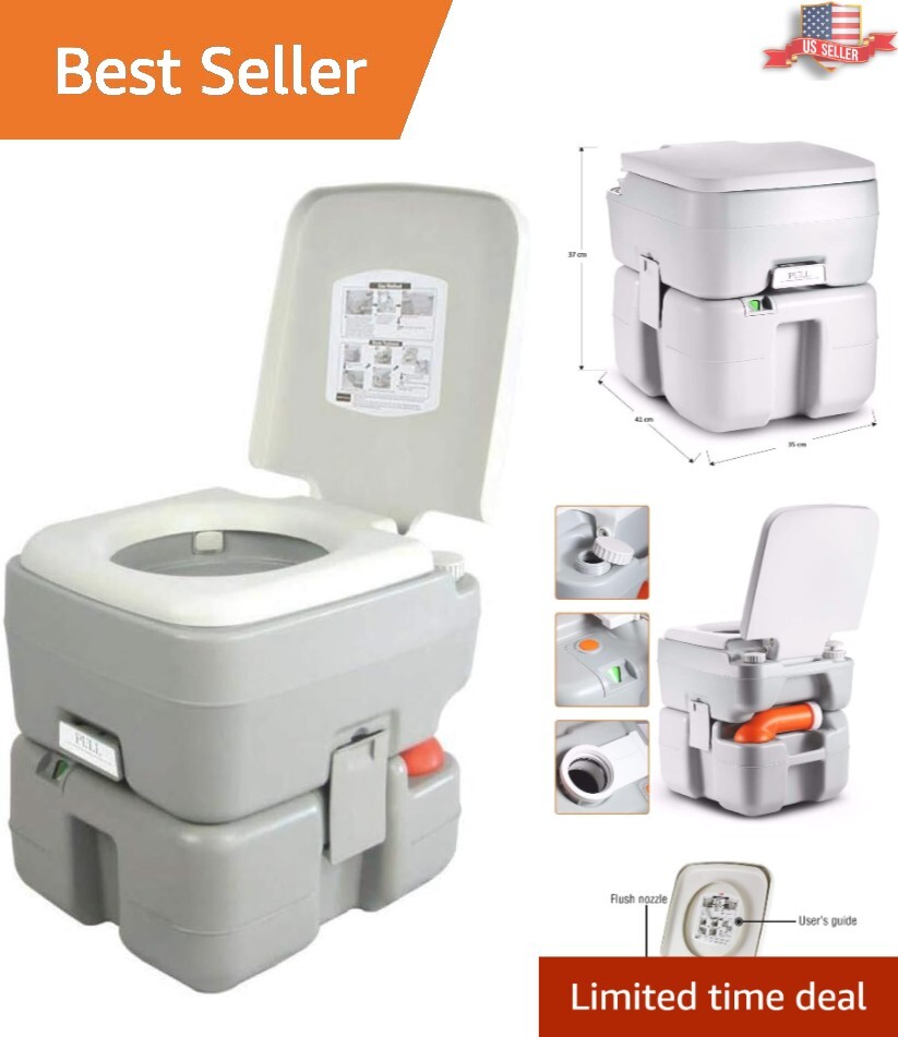 Portable Toilet with Carry Bag – 5.3 Gallon Waste Tank – Indoor/Outdoor Use