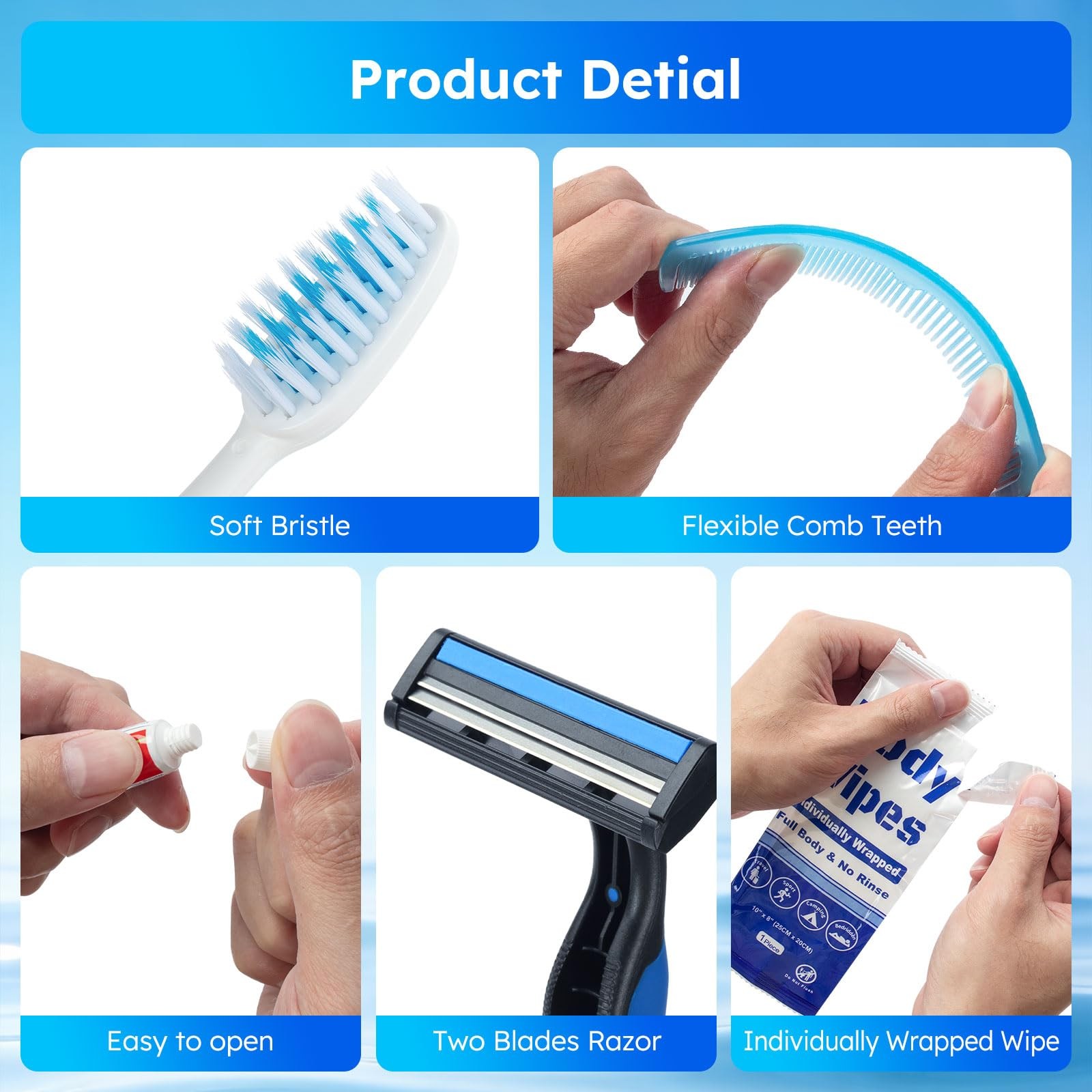 Travel Hygiene Kit Personal Toiletries Bulk, Disposable Homeless Care Package…