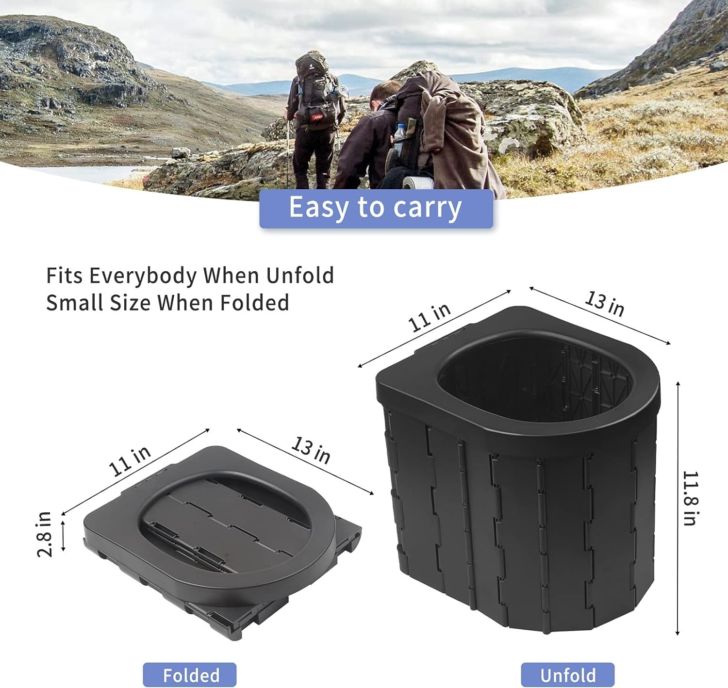 Orinal portátil para camping coche viajes actividades al aire libre senderismo