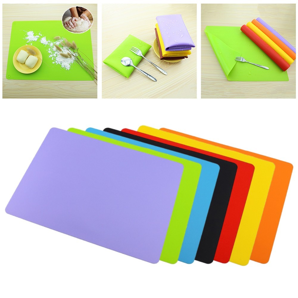 Reusable Waterproof Silicone Table Placemat for Camping Kitchen 40x30cm
