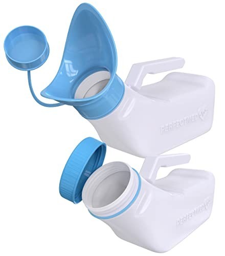 Portable Female Urinal 32 oz (2 Pack) – Spill Proof Pee Funnel for Travel & Road