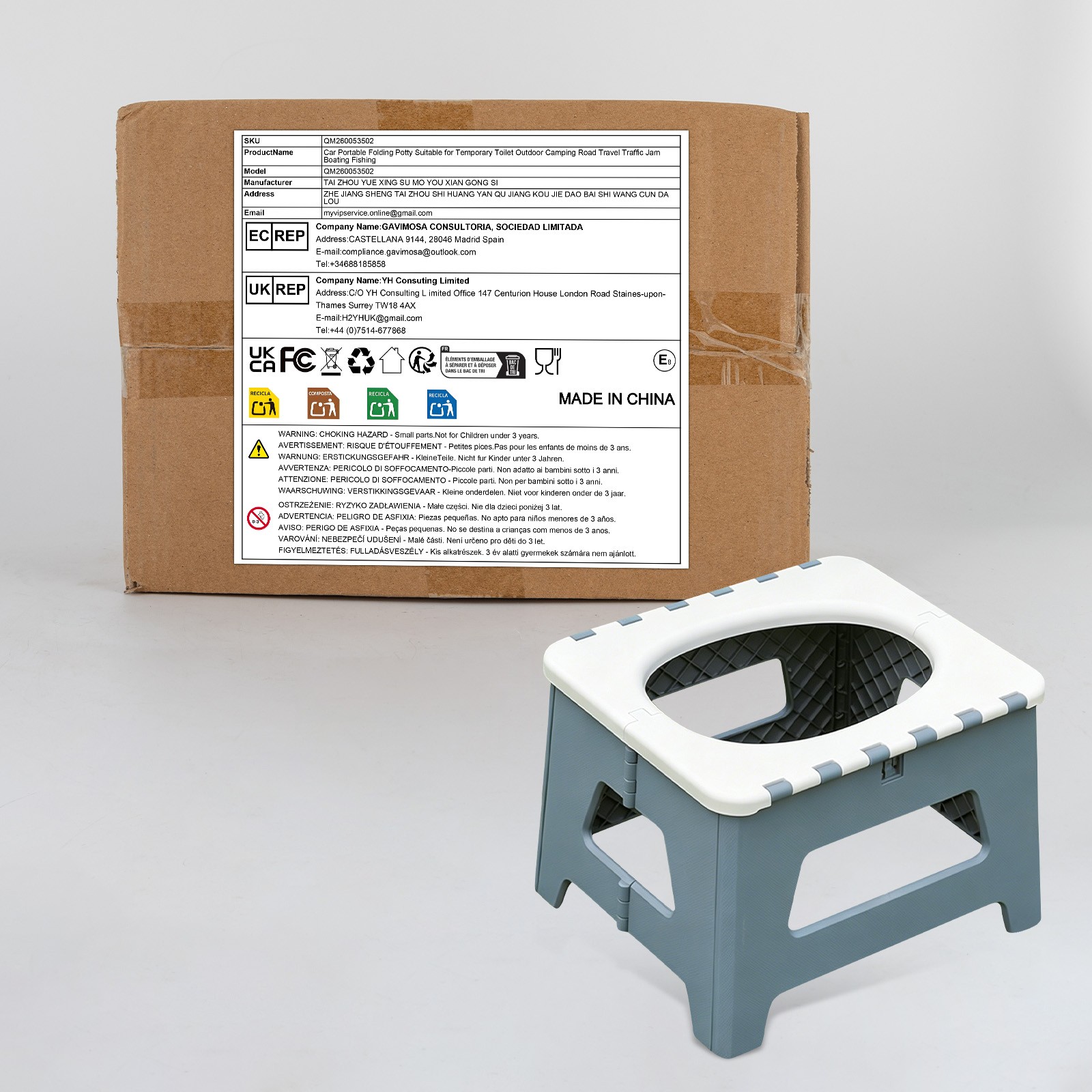 Folding Travel Toilet Portable Camping Toilet Outdoor Emergency Toilet US Ship