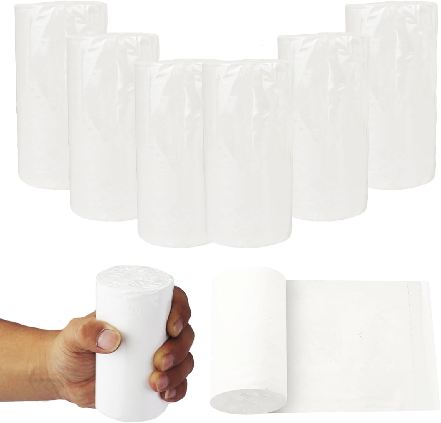 Travel Toilet Paper, 6 Rolls Portable Pack Toilet Tissue, Compact Soft Individua