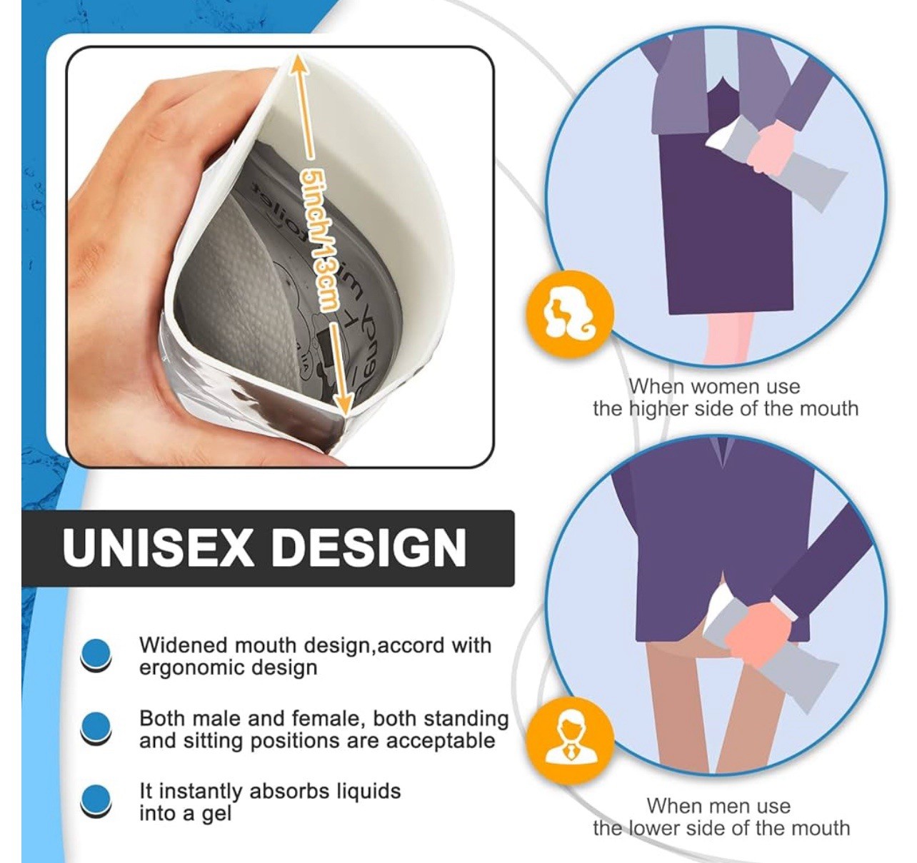 100 Pcs Disposable Pee Bags Bulk 700cc Portable Urine Bags Leakproof Traveling