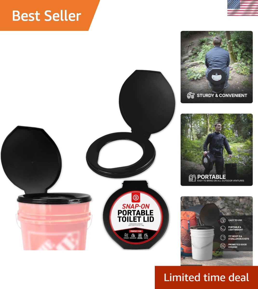Lightweight Camping Toilet Seat for Buckets – Convenient & Durable for All Trips