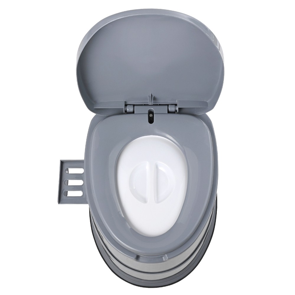 Portable Toilet for Camping Travel，5L Detachable Bucket w/Phone & Paper Holder
