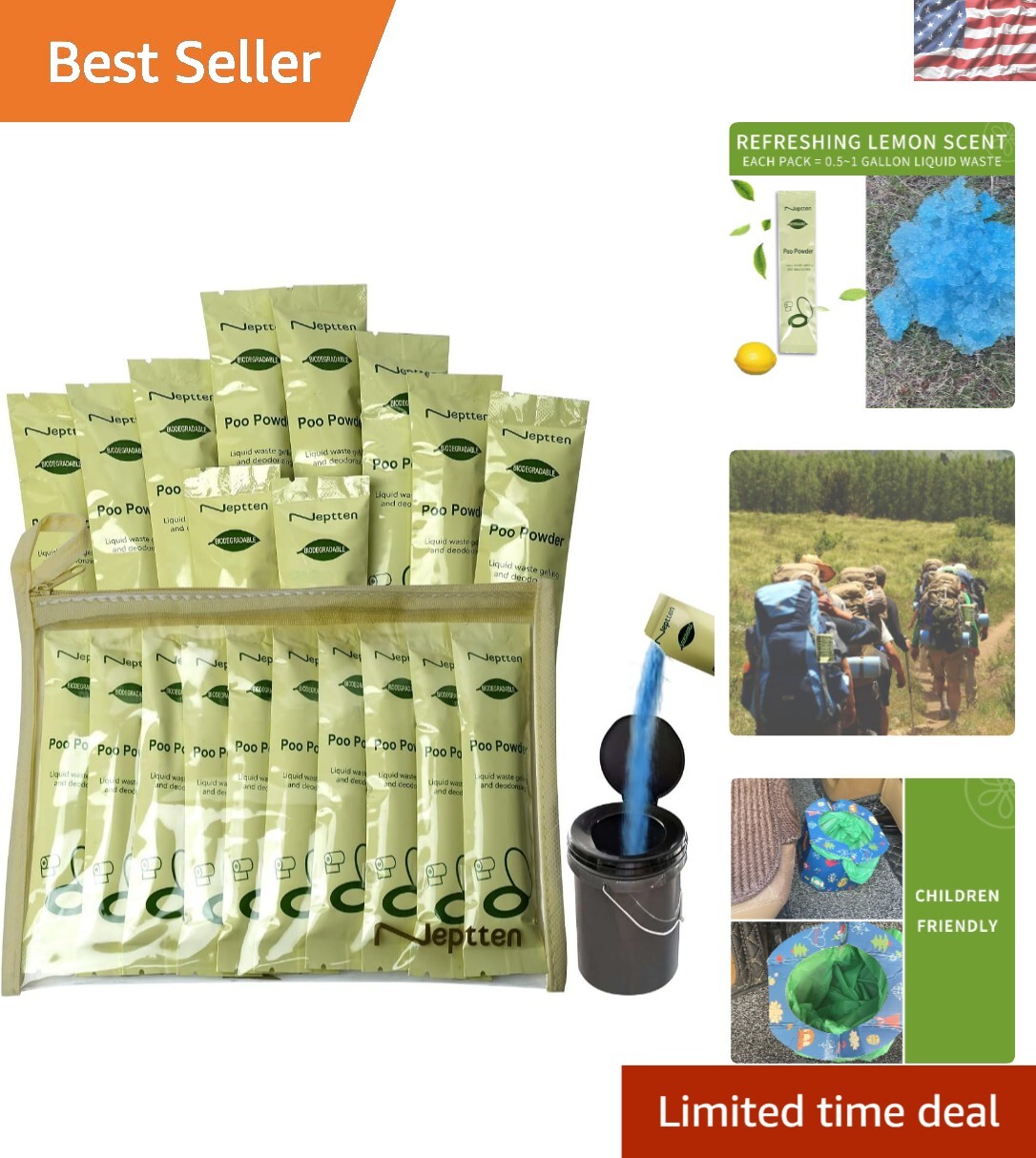 Compact Portable Powder for Emergency Toilets – Odor Neutralizing Gel Sticks