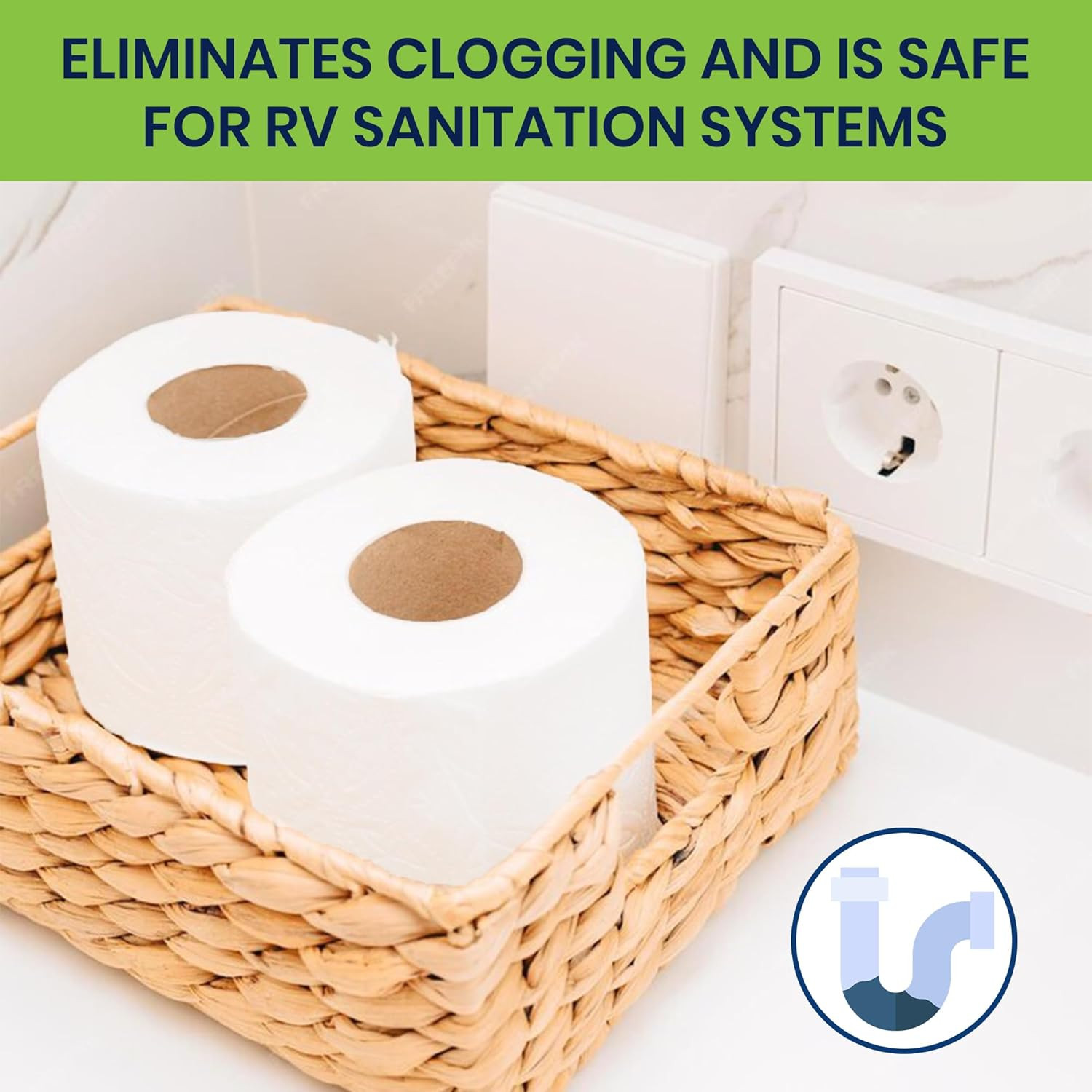 Septic Tank Safe Toilet Tissue for Campers and Rvs Biodegradable Marine Toilet P