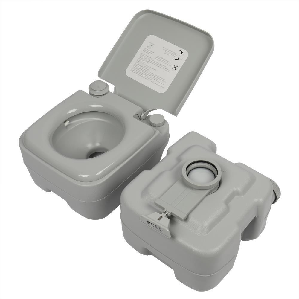 Portable Toilet Flush Travel Camping Commode Potty Outdoor/Indoor 5 Gallon 20 L
