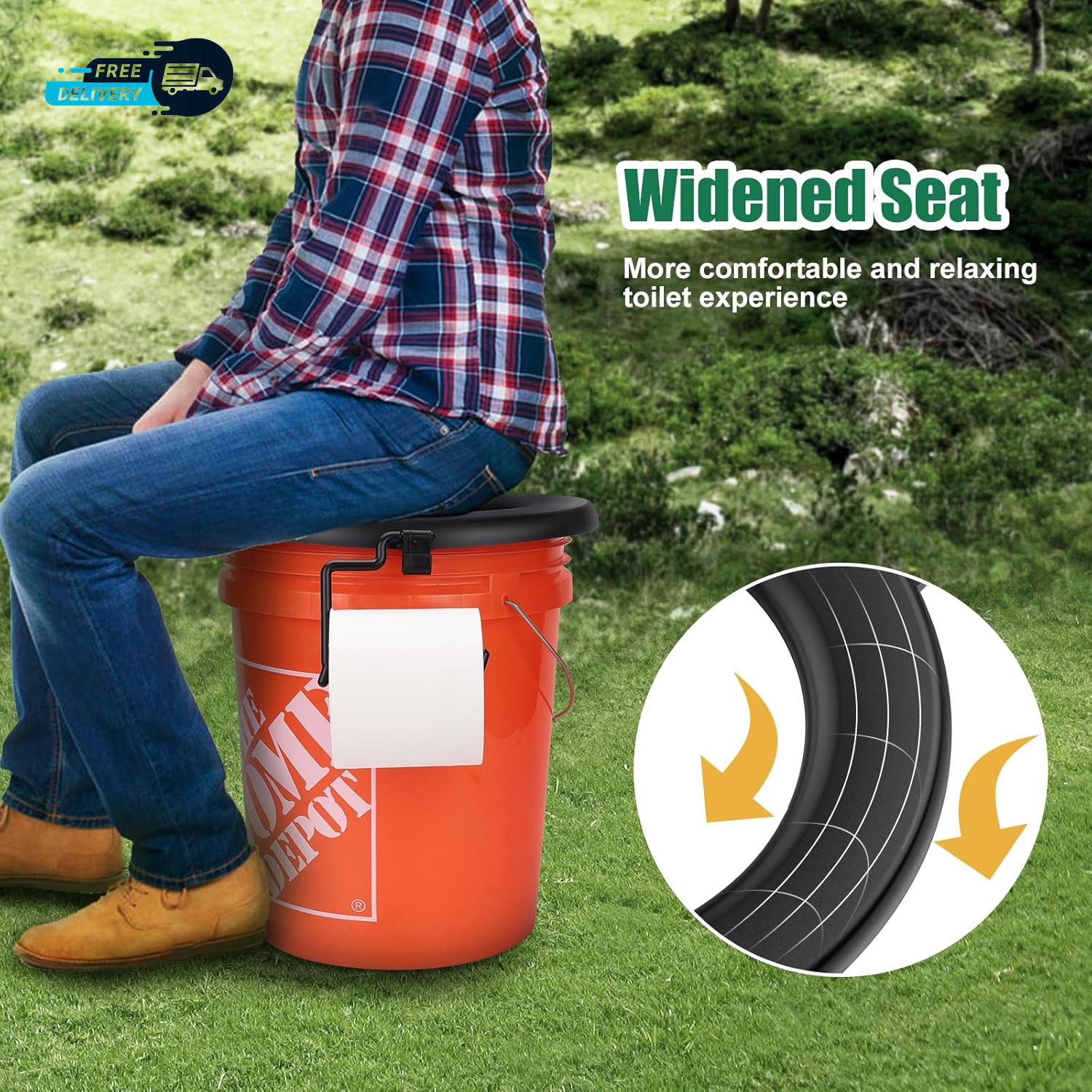 Bucket Toilet Seat Portable Toilet Seat for 5 Gal Buckets Camping Toilet Seat