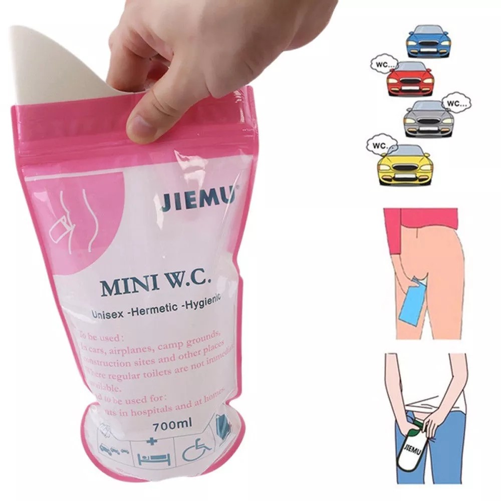 4P 700ml Portable Emergency Urinal Bag Unisex Disposable Car Travel Vomit Toilet