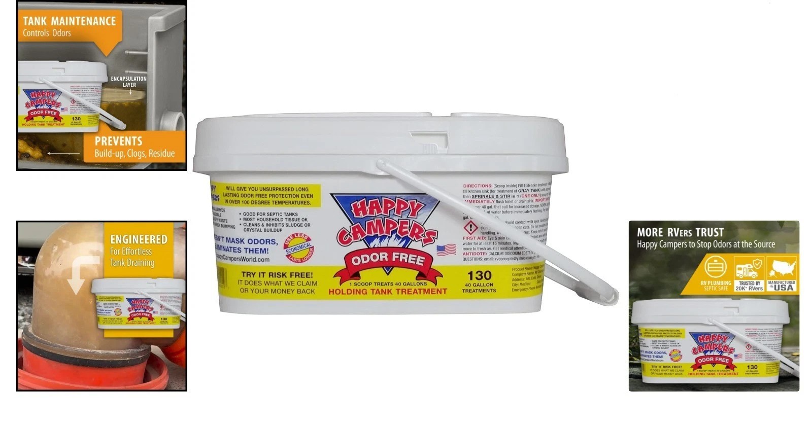 Concentrated RV Odor Control & Maintenance – 130 Treatments for Smooth Dumping