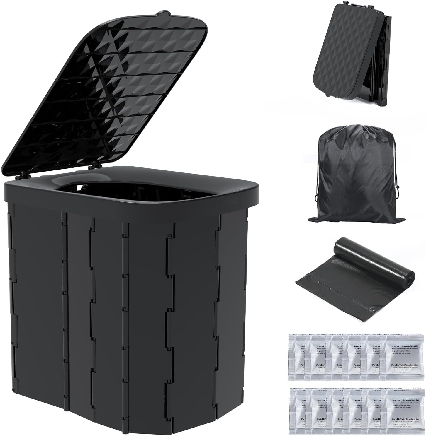 Hapoon XL Portable Folding Camping Toilet – Travel Potty for Adults, 12 Toilet