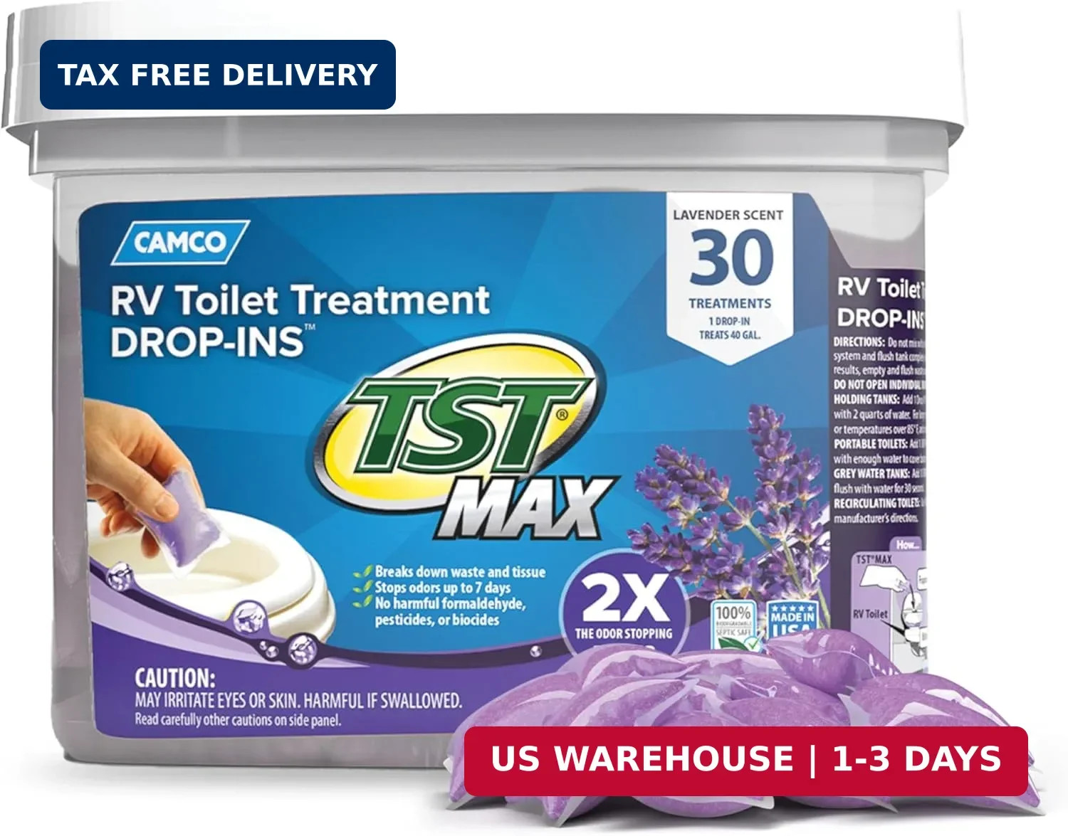 TST MAX Camper/Rv Toilet Treatment Drop-Ins – Control Unwanted Odors & Break dow